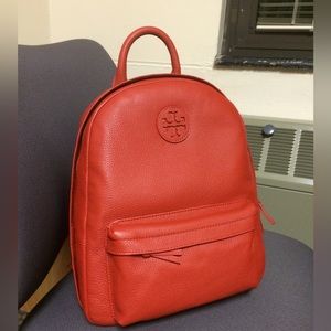 Tory Burch Classic Leather Backpack in Orange